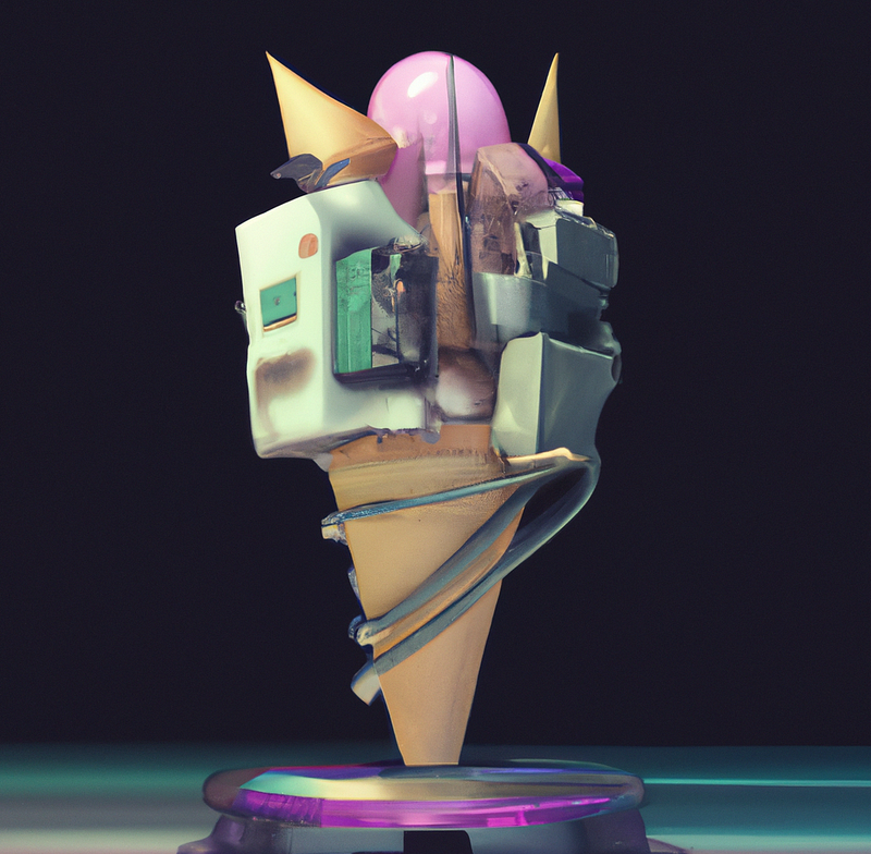 Ice cream with servers in it