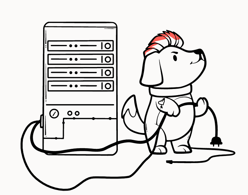 Rocky the puppy building servers
